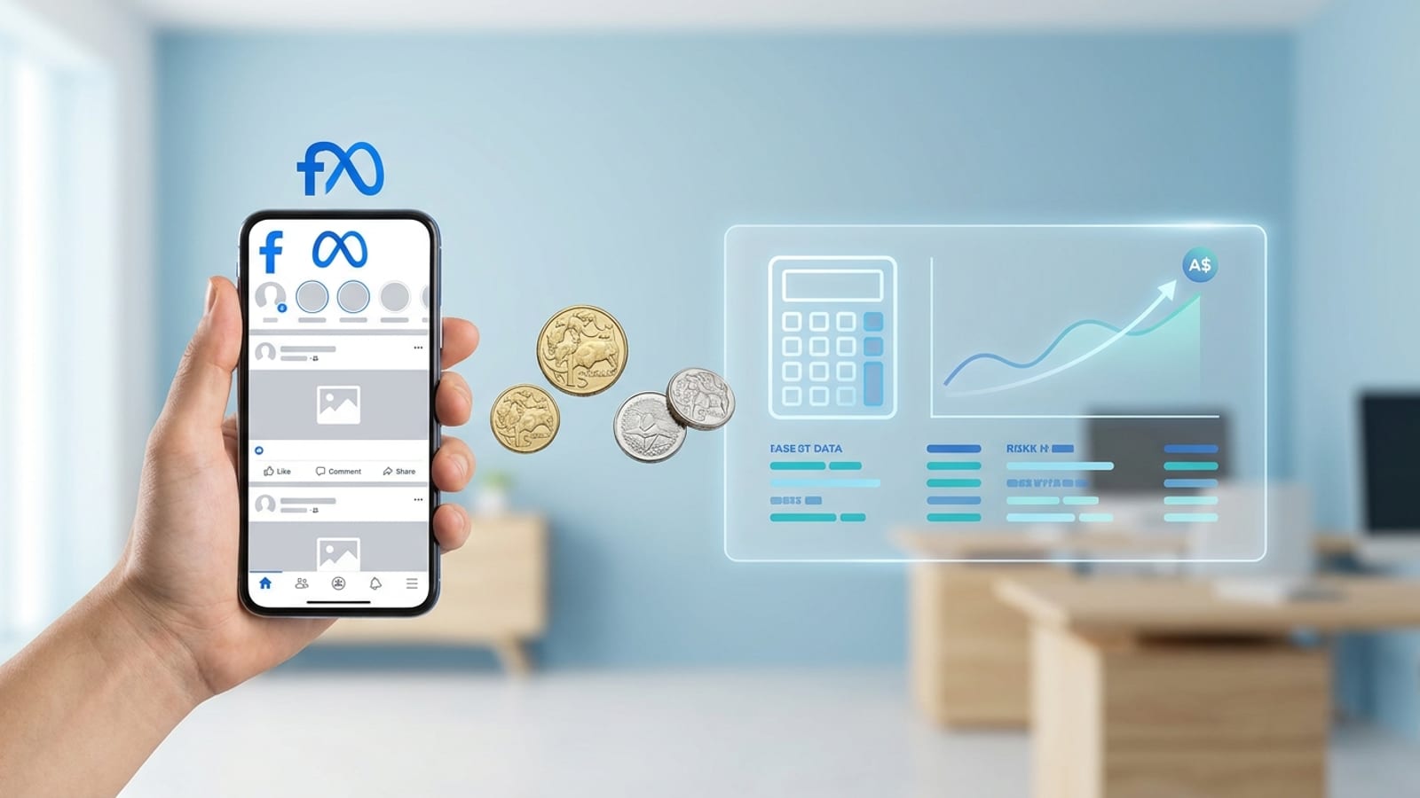 Meta ads engagement and cost metrics on a smartphone